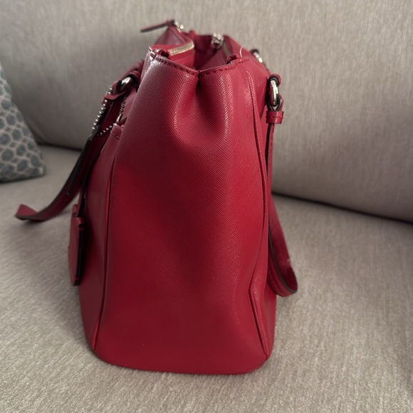 Coach Red Leather Bag Purse - vintage! - Picture 3 of 7